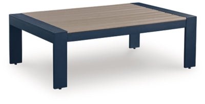 East Beach Outdoor Coffee Table - Blue | Ashley Furniture