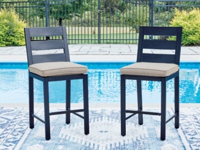 East Beach Outdoor Counter Height Bar Stool (Set of 2) - Blue Stool Set modern furniture Contempo Furniture