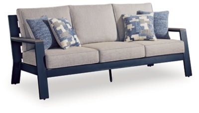 East Beach Outdoor Sofa with Cushion - Blue | Ashley Furniture