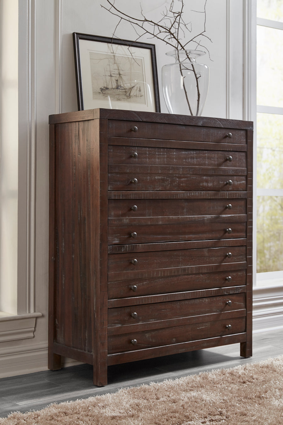 Modus Furniture 8T0684A Townsend Five Drawer Solid Wood Chest in Java (2024)