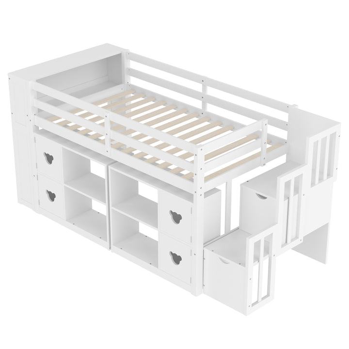 solid-low-twin-loft-bed-with-storage-cabinets-staircase-drawers-led-lights-white