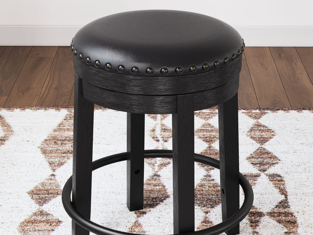 Valebeck - Upholstered Swivel Stool - Black