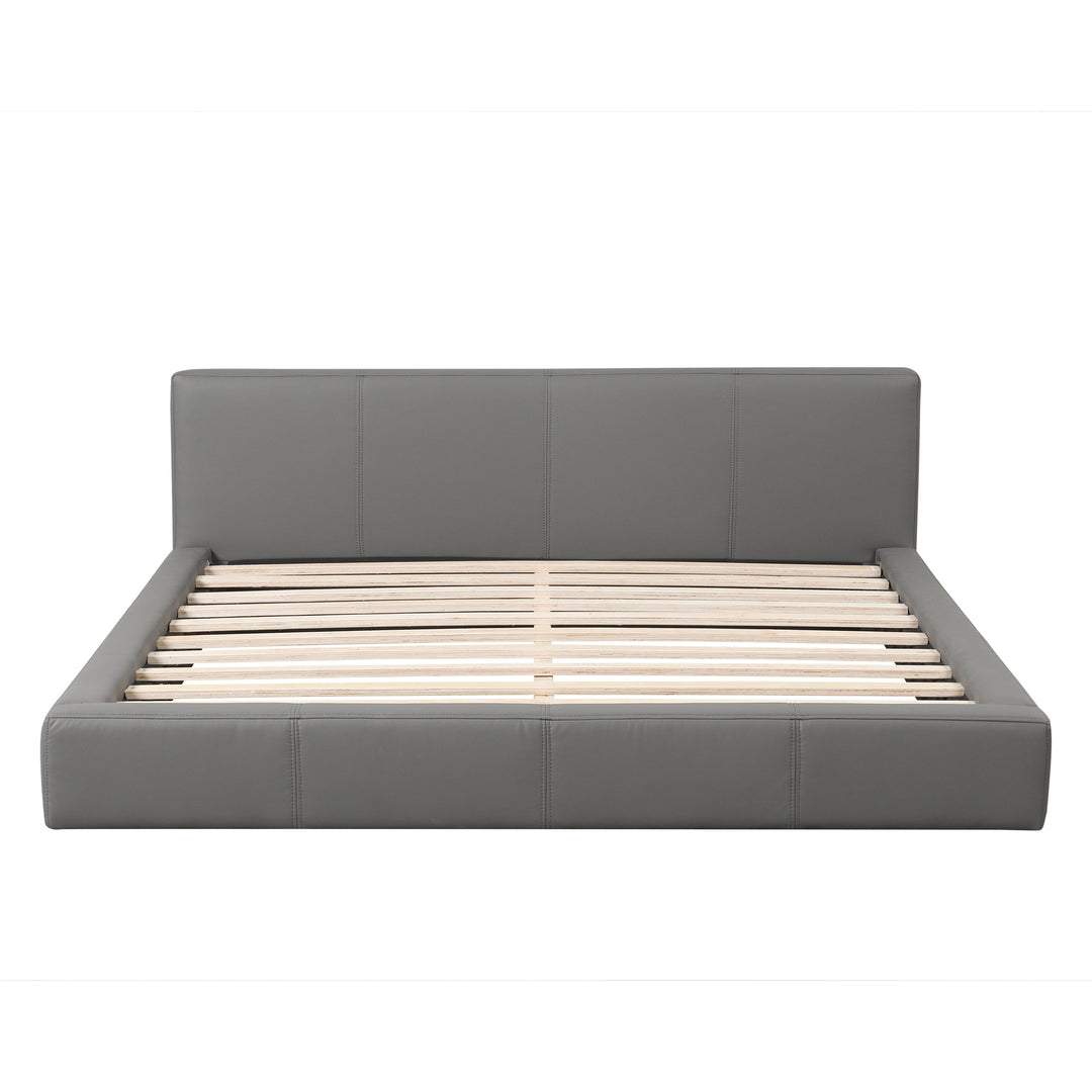 Stylish Gray Upholstered Bed - Full Size