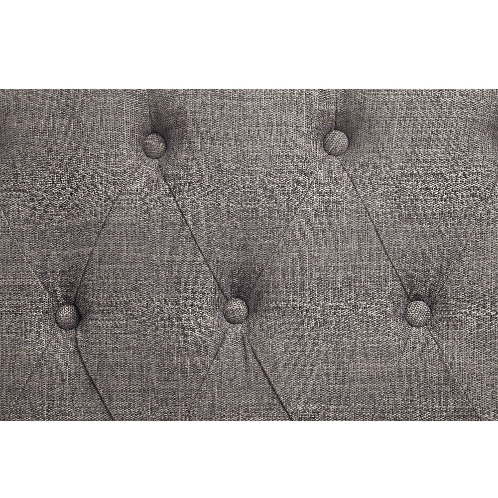 Florian - Loveseat With 3 Pillows - Gray Fabric & Antique White