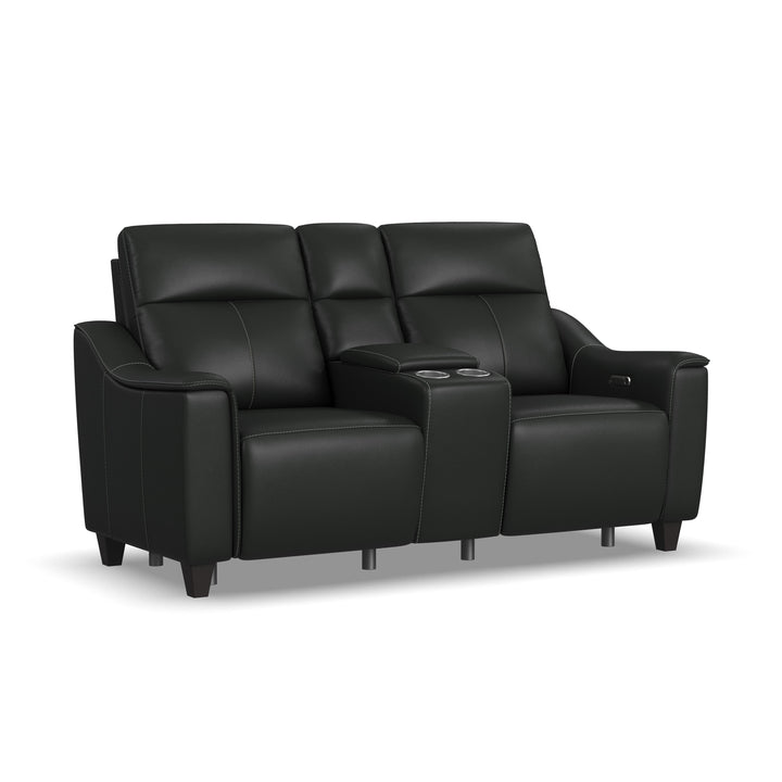 Walter Power Reclining Loveseat With Console &amp; Power Headrests Coal