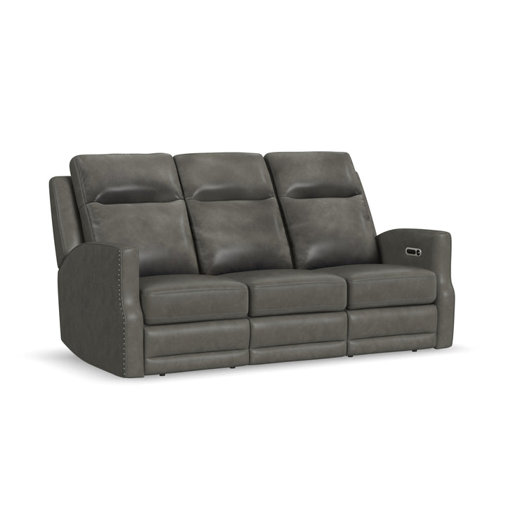 Flexsteel 1585-62PH-72702 Maxwell  Power Reclining Sofa With Power Headrests And Lumbar  Cinder