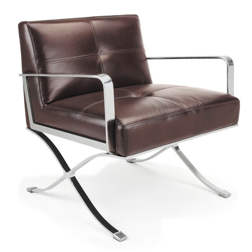 EC-011 Modern Brown Leather Lounge Chair