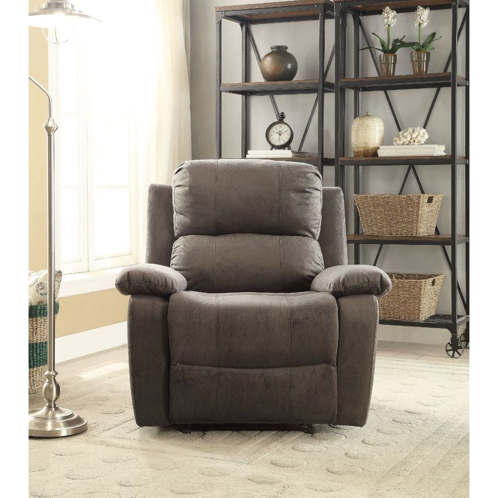 Bina - Motion Recliner - Charcoal Polished Microfiber