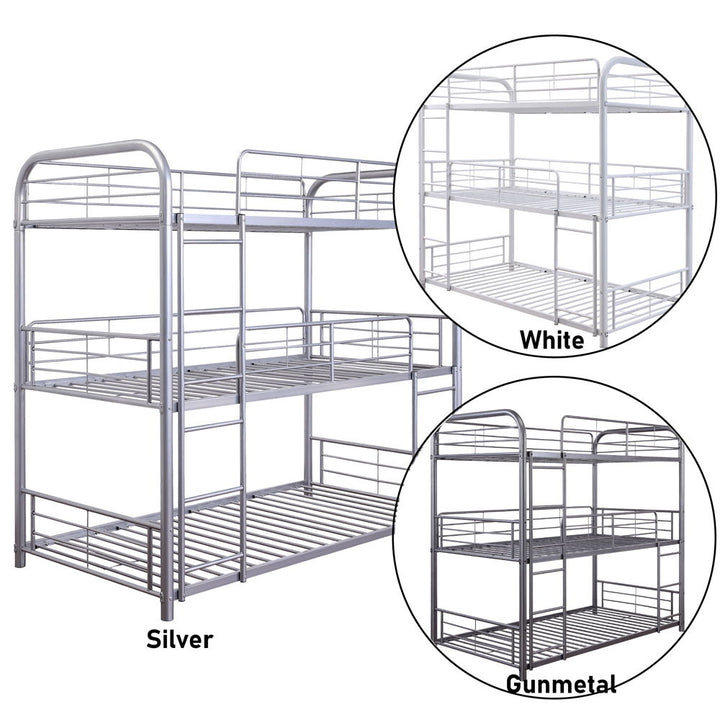 Cairo - Triple Twin Bunk Bed - Silver