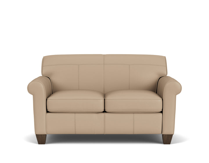 Dana  Leather Loveseat  Beige