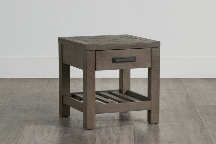 Modus Furniture 9Y1322 Taryn One Drawer End Table In Rustic Grey