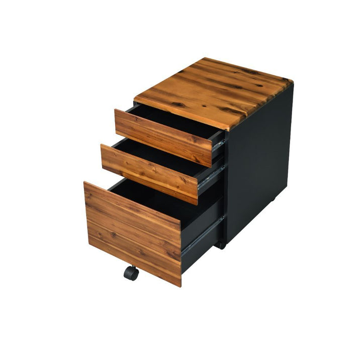 Jurgen - File Cabinet - Oak & Black