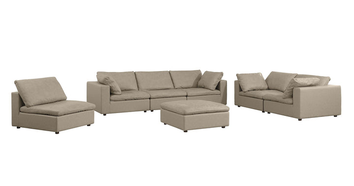 DivanItalia 1100 3-Piece Sofa Set with Ottoman – Top-Grain Italian Leather - Beige
