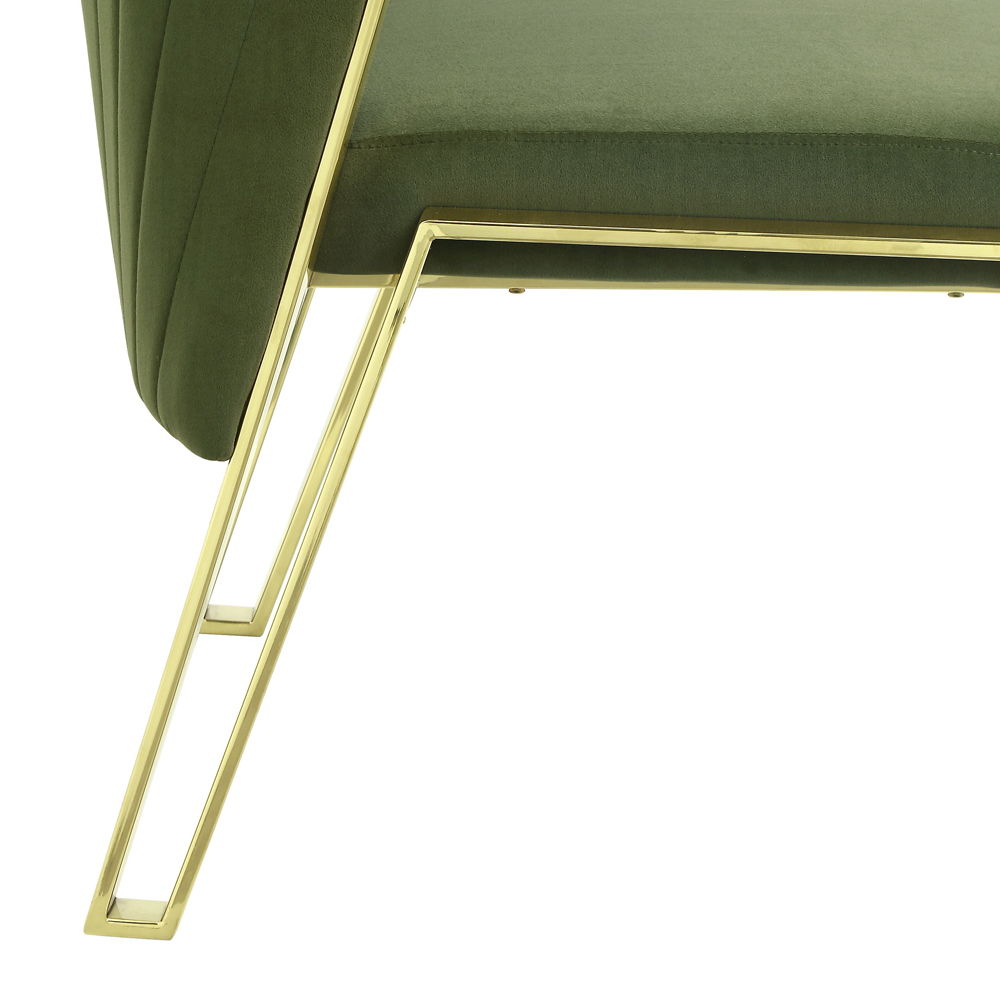 Fallon - Side Chair Set of 2) - Green Velvet & Mirrored Gold