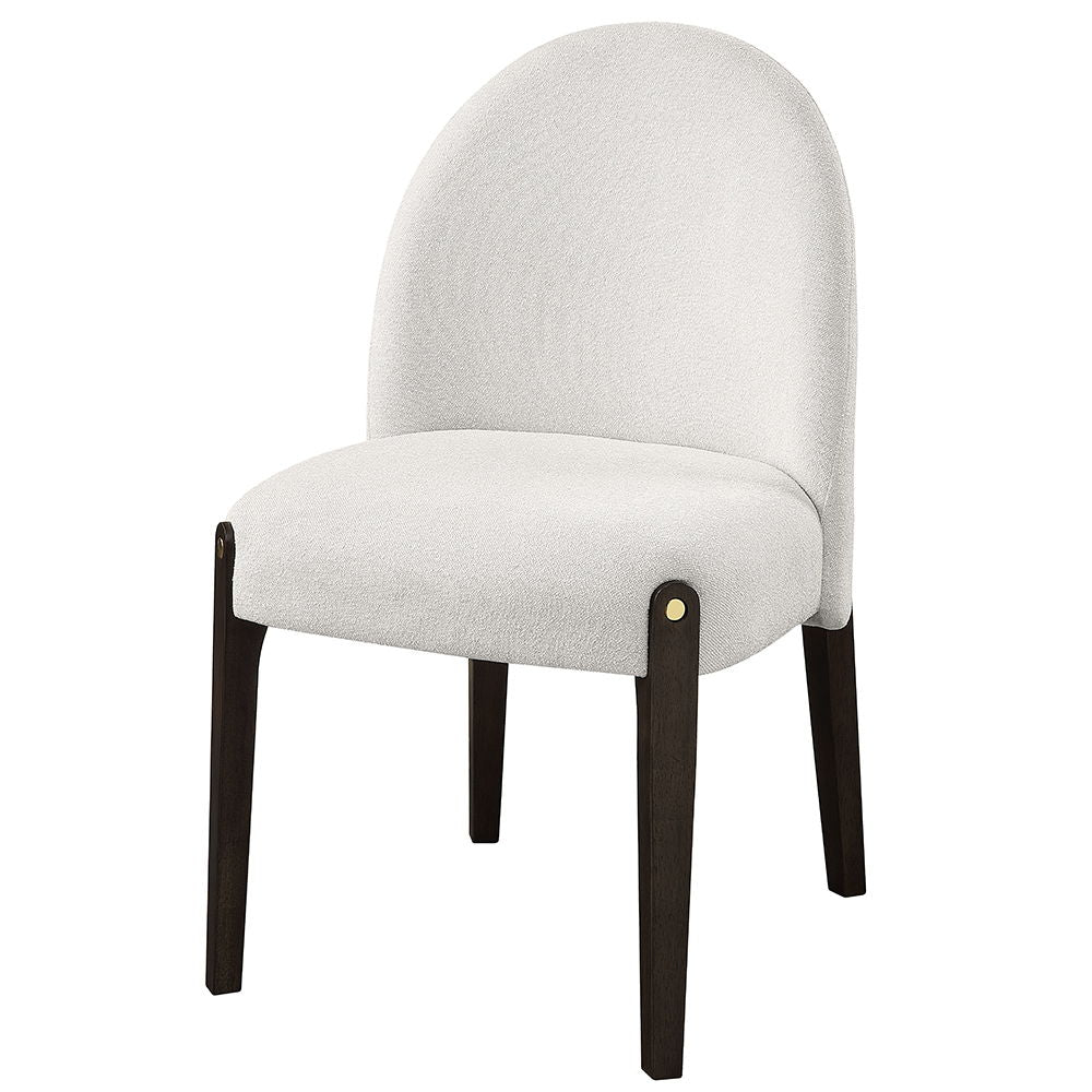 Clayten - Side Chair Set of 2) - Beige Chenille & Espresso