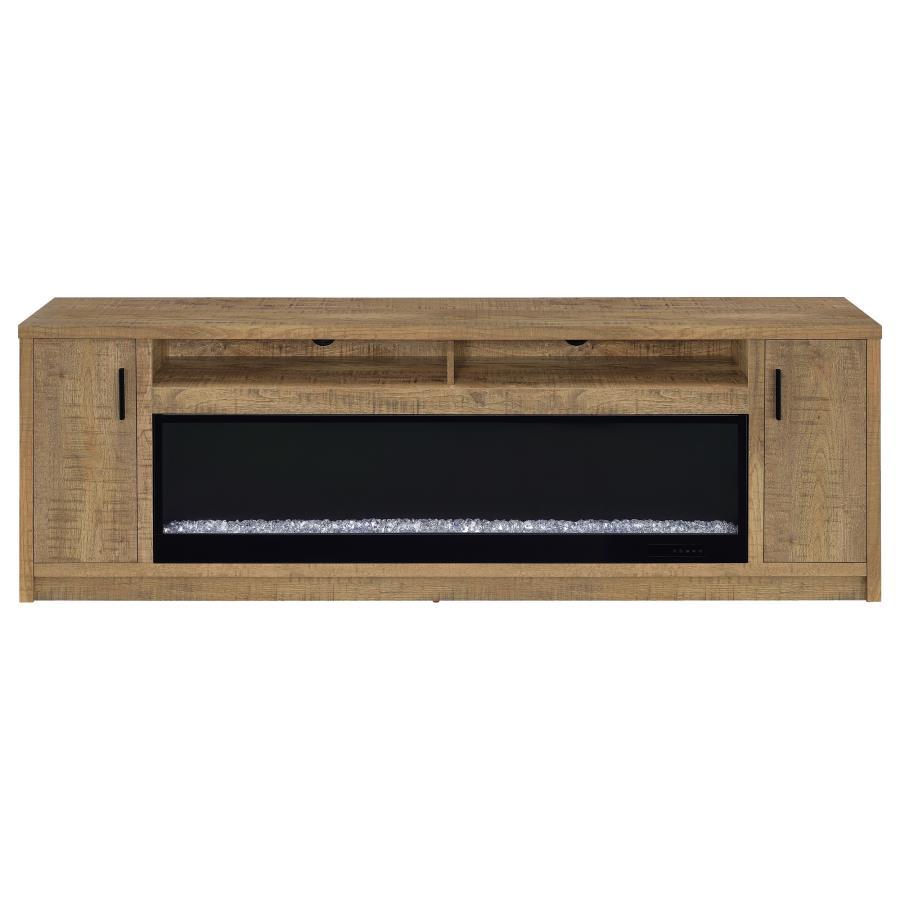 Eddy - 79" 2 - Door TV Stand Fireplace Media Console - Mango Fireplace TV Stand modern furniture Contempo Furniture