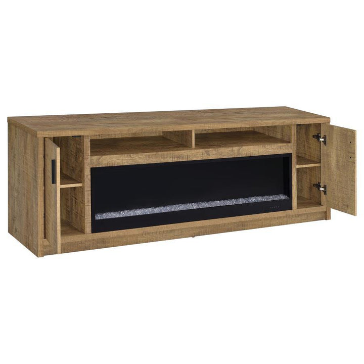 Eddy - 79" 2 - Door TV Stand Fireplace Media Console - Mango Fireplace TV Stand modern furniture Contempo Furniture