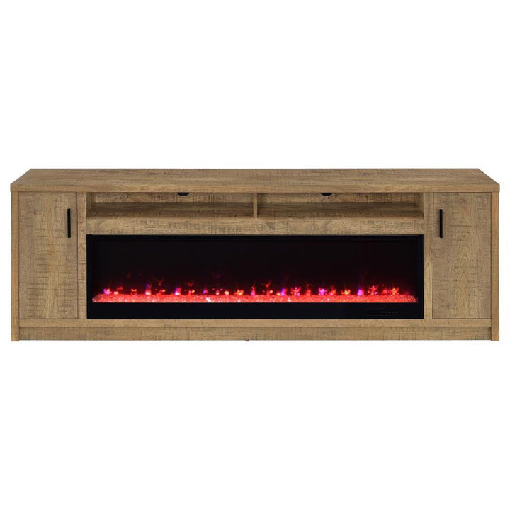 Eddy - 79" 2 - Door TV Stand Fireplace Media Console - Mango Fireplace TV Stand modern furniture Contempo Furniture