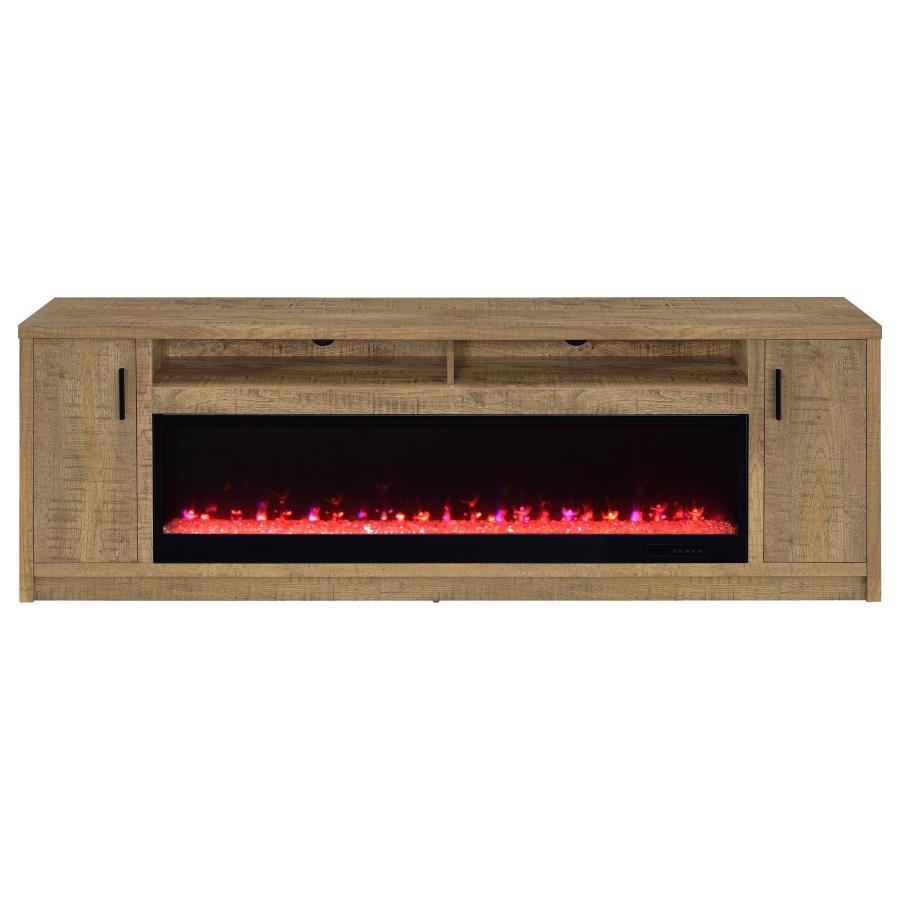 Eddy - 79" 2 - Door TV Stand Fireplace Media Console - Mango Fireplace TV Stand modern furniture Contempo Furniture
