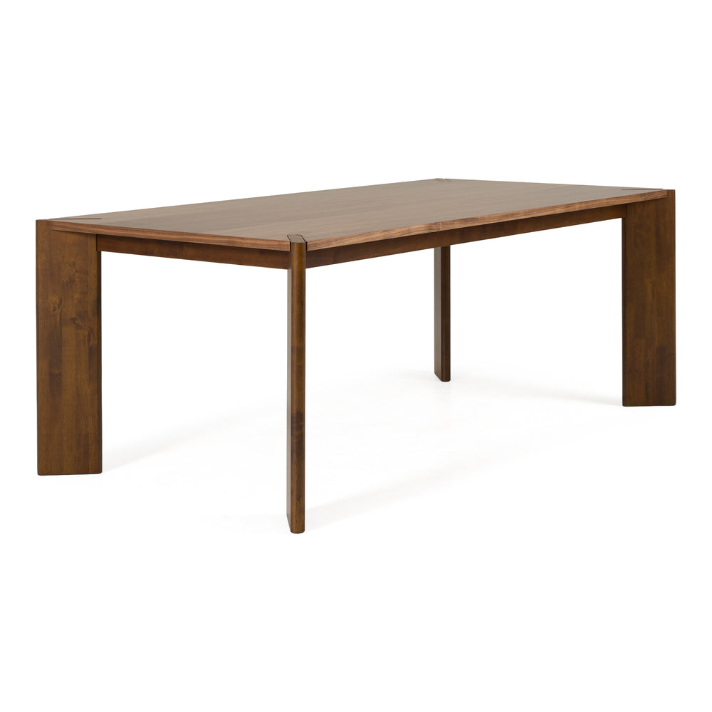 Edelman - Mid-Century Modern Brown Leatherette + Walnut Dining Set - View 8