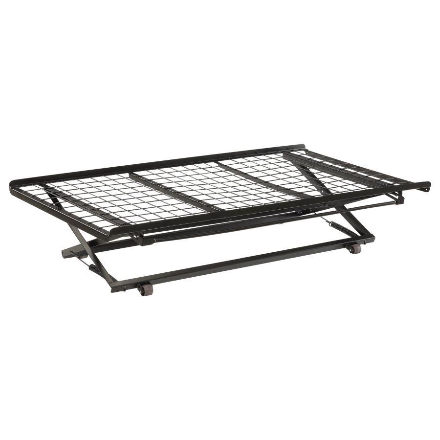 Eden - Metal Twin Pop Up Trundle Bed - Black Trundles modern furniture Contempo Furniture