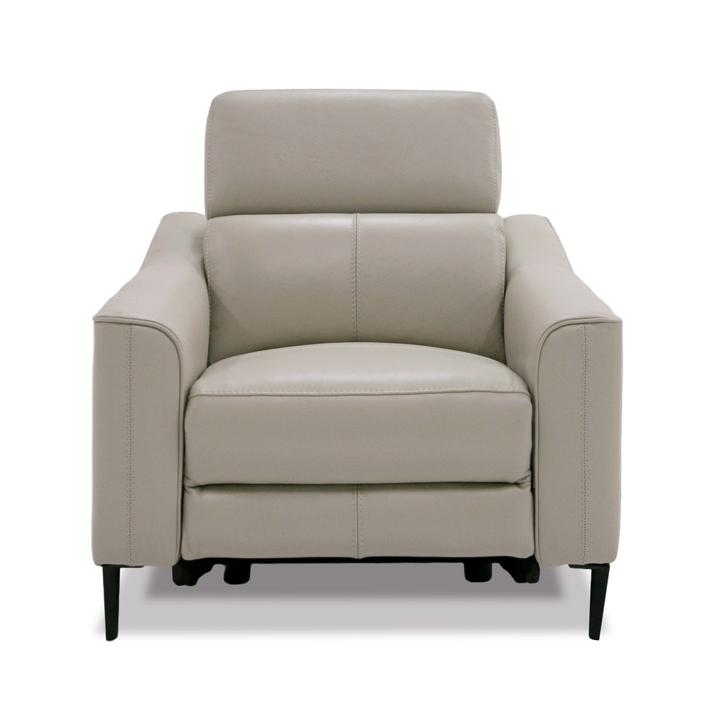 Eden - Modern Grey Leather Armchair - View 2