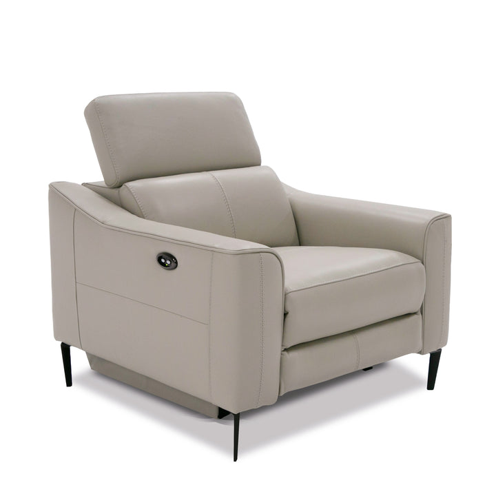 Eden  Modern Grey Leather Armchair