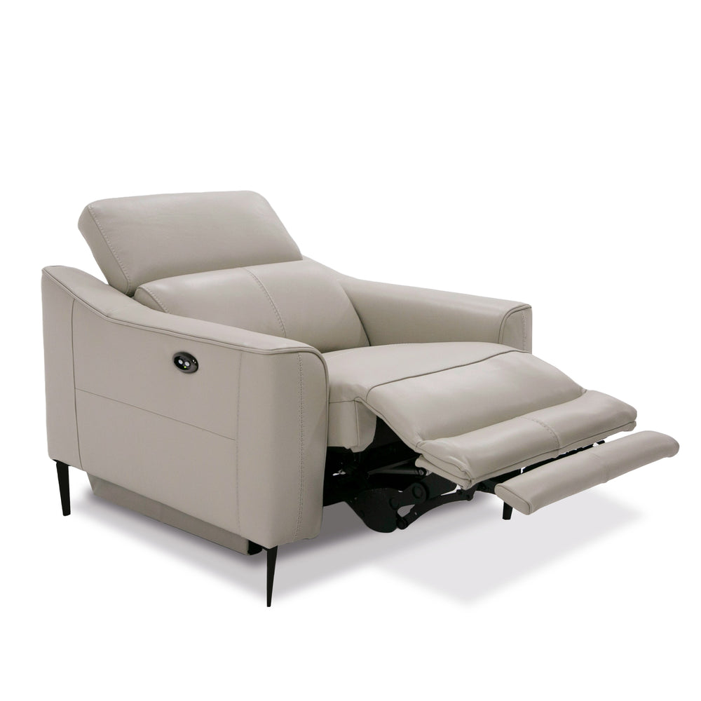 Eden - Modern Grey Leather Armchair - View 3