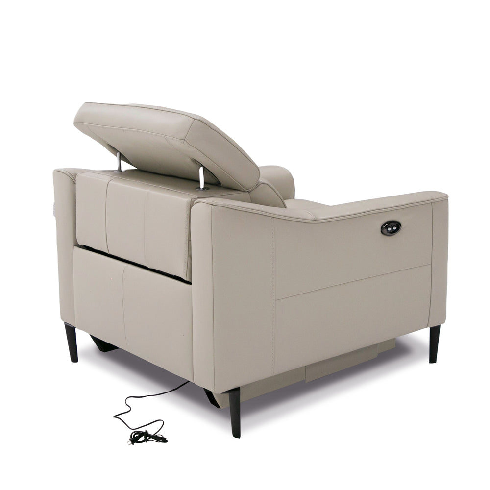 Eden - Modern Grey Leather Armchair - View 5
