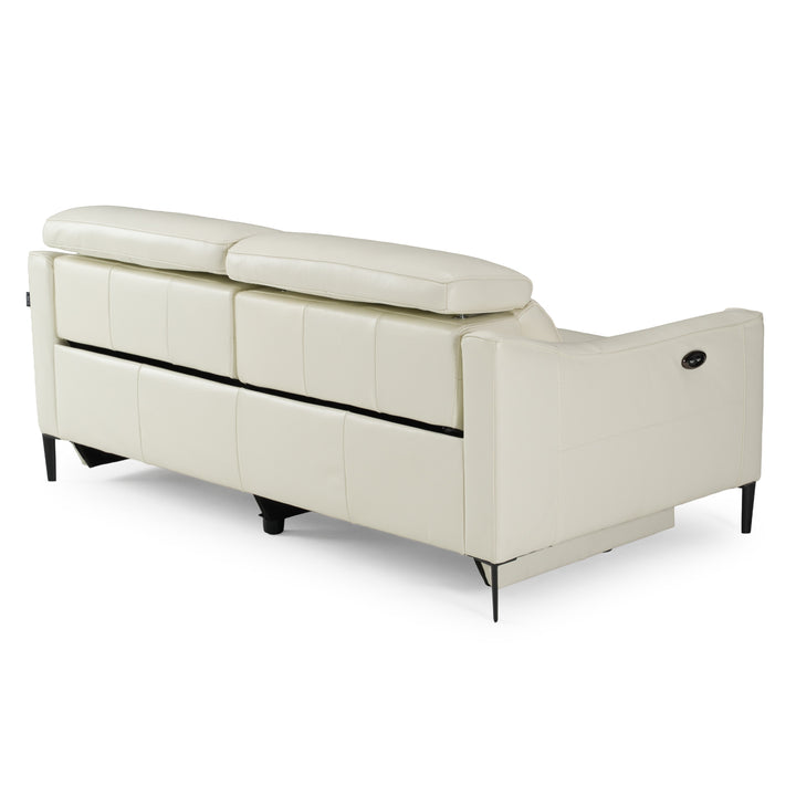 Eden - Modern White Leather Sofa With 2 Recliners