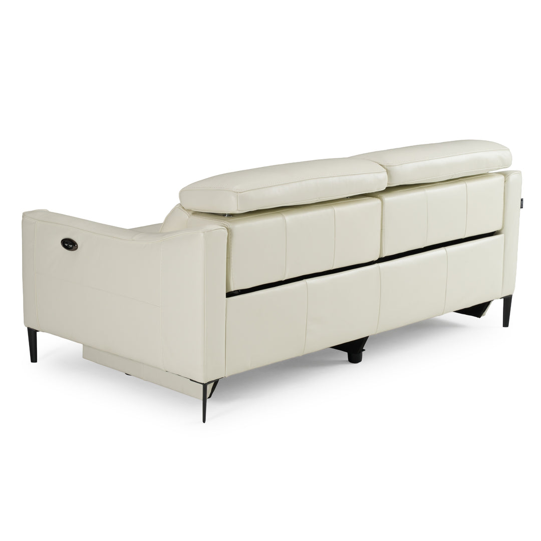 Eden - Modern White Leather Sofa With 2 Recliners