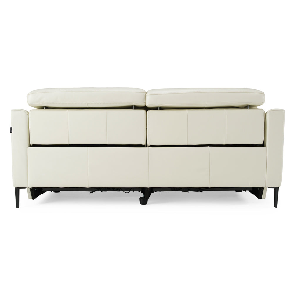 Eden - Modern White Leather Sofa With 2 Recliners - View 6