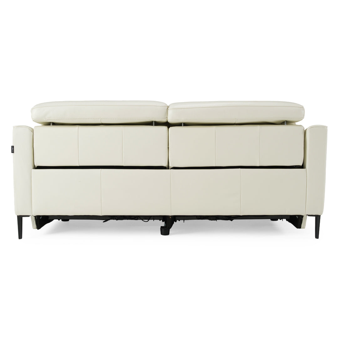 Eden - Modern White Leather Sofa With 2 Recliners