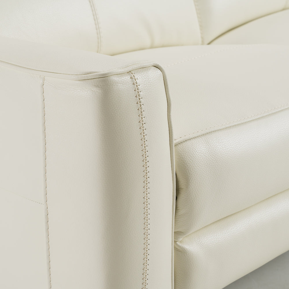 Eden - Modern White Leather Sofa With 2 Recliners - View 8