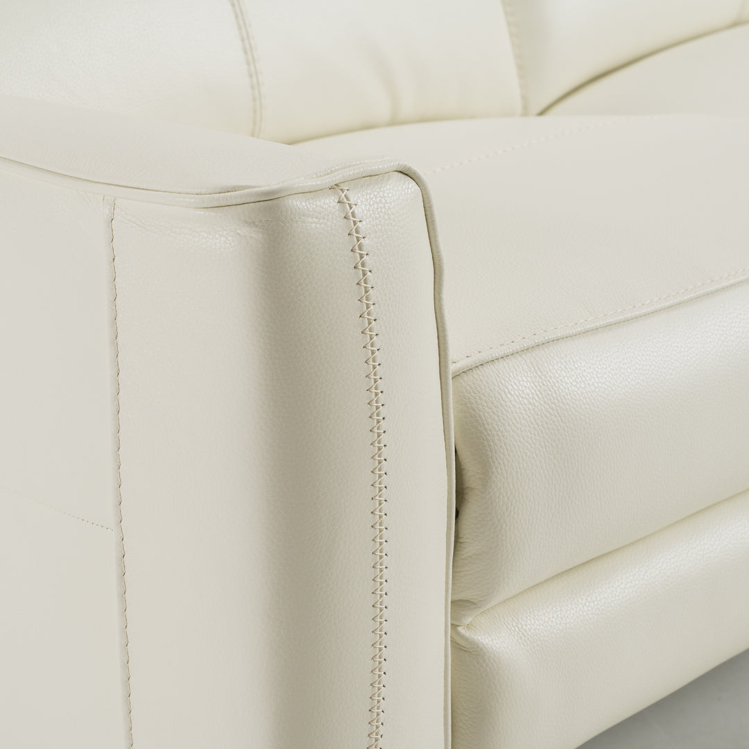 Eden - Modern White Leather Sofa With 2 Recliners