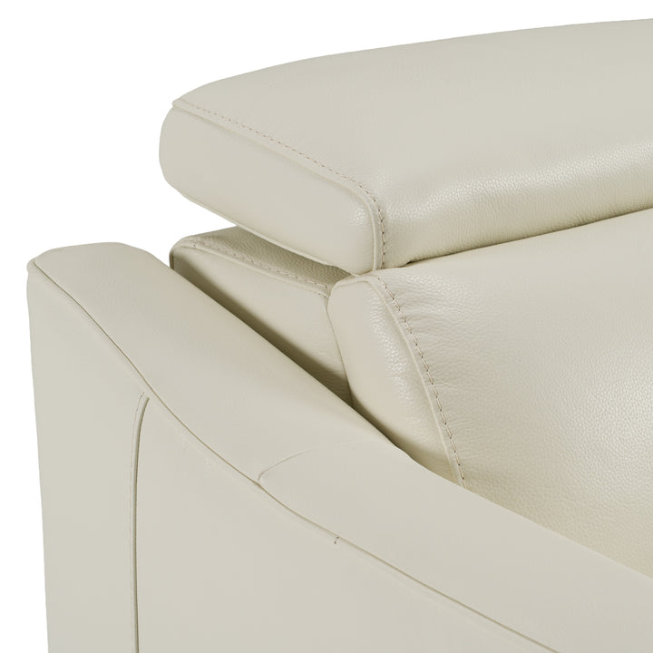 Eden - Modern White Leather Sofa With 2 Recliners