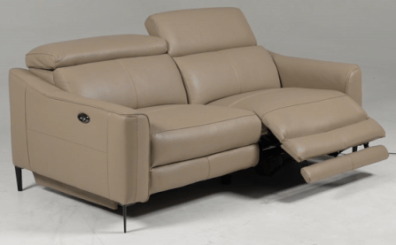 Eden - Modern Taupe Leather Sofa With 2 Recliners