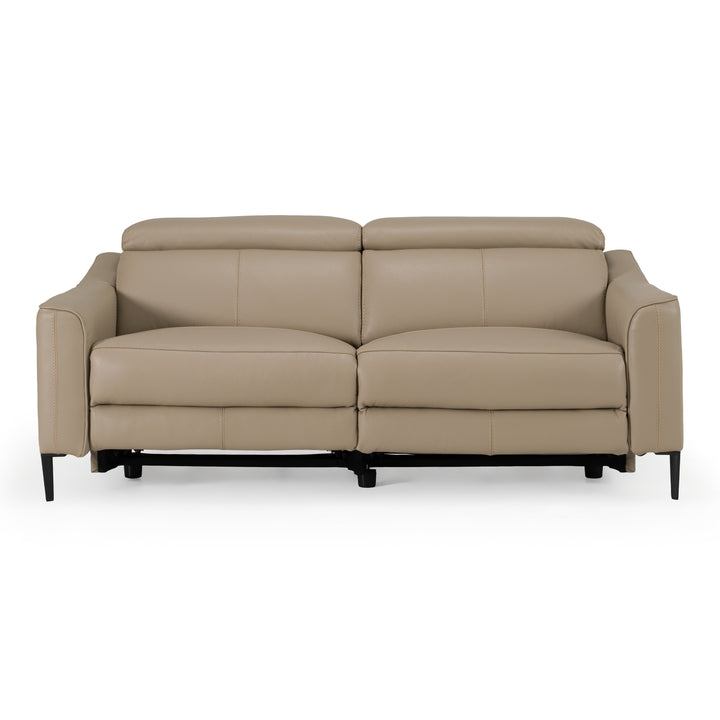 Eden - Modern Taupe Leather Sofa With 2 Recliners