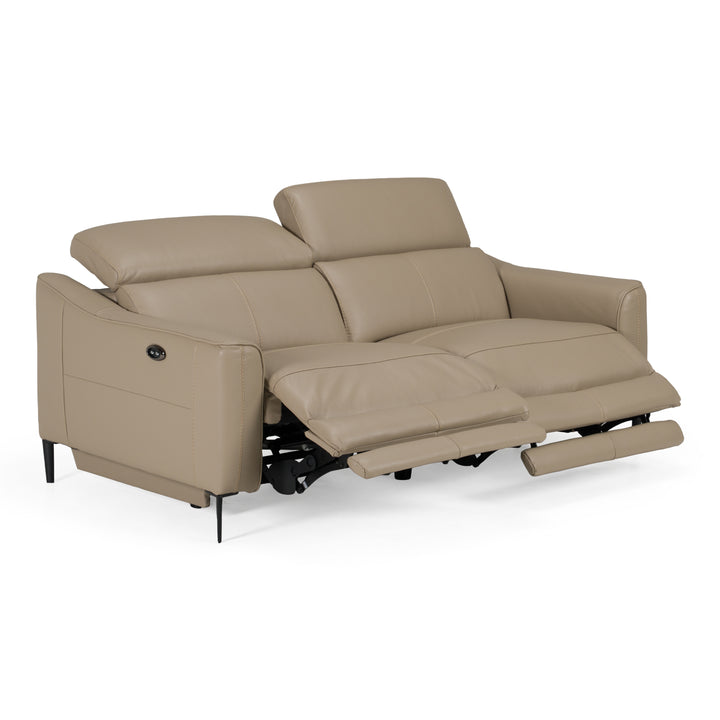 Eden - Modern Taupe Leather Sofa With 2 Recliners