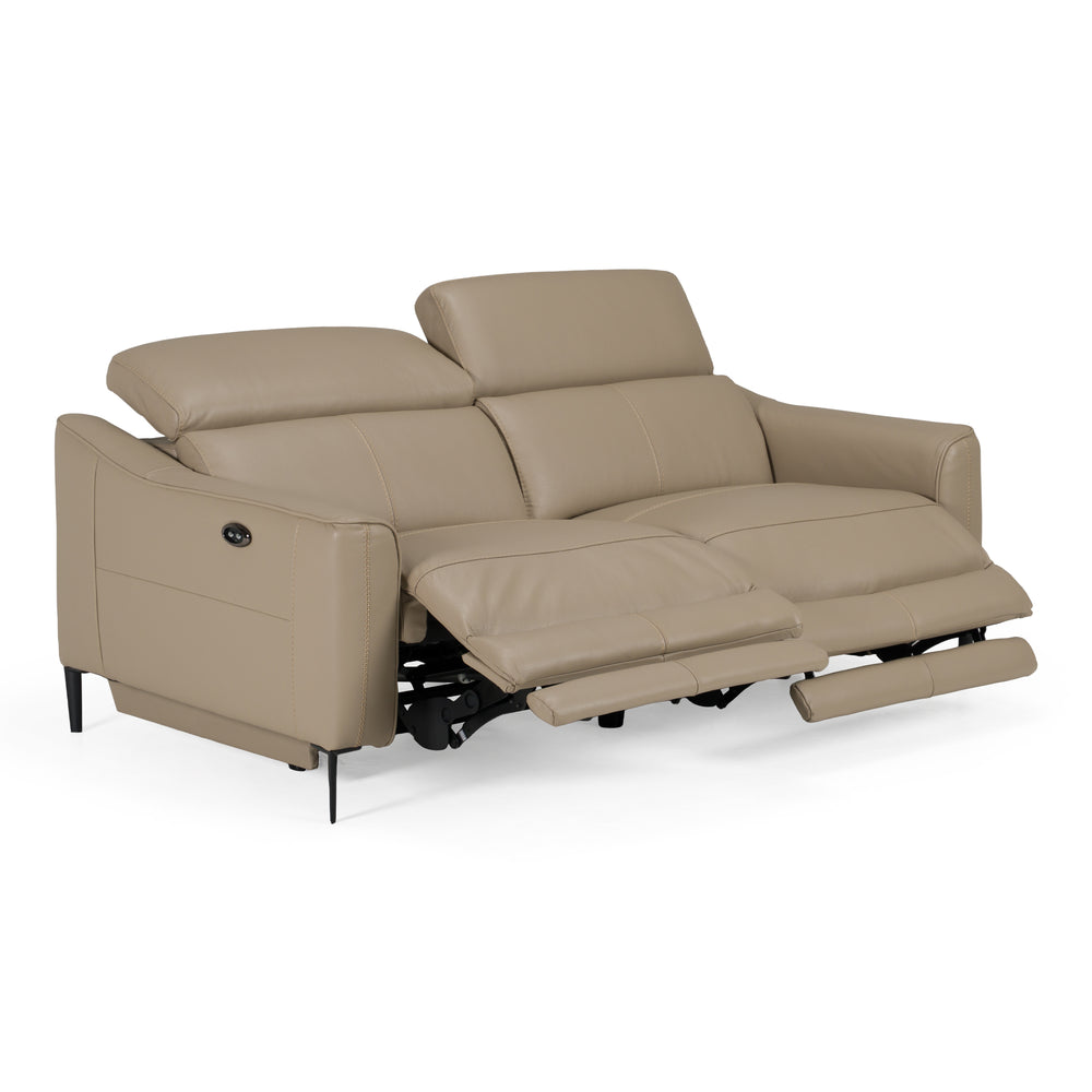 Eden - Modern Taupe Leather Sofa With 2 Recliners - View 3