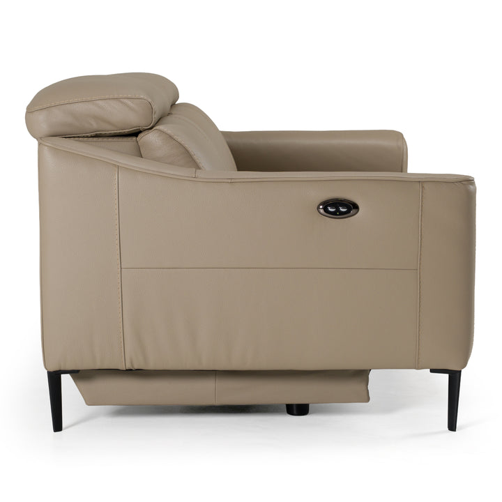 Eden - Modern Taupe Leather Sofa With 2 Recliners