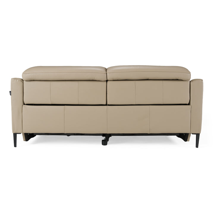 Eden - Modern Taupe Leather Sofa With 2 Recliners