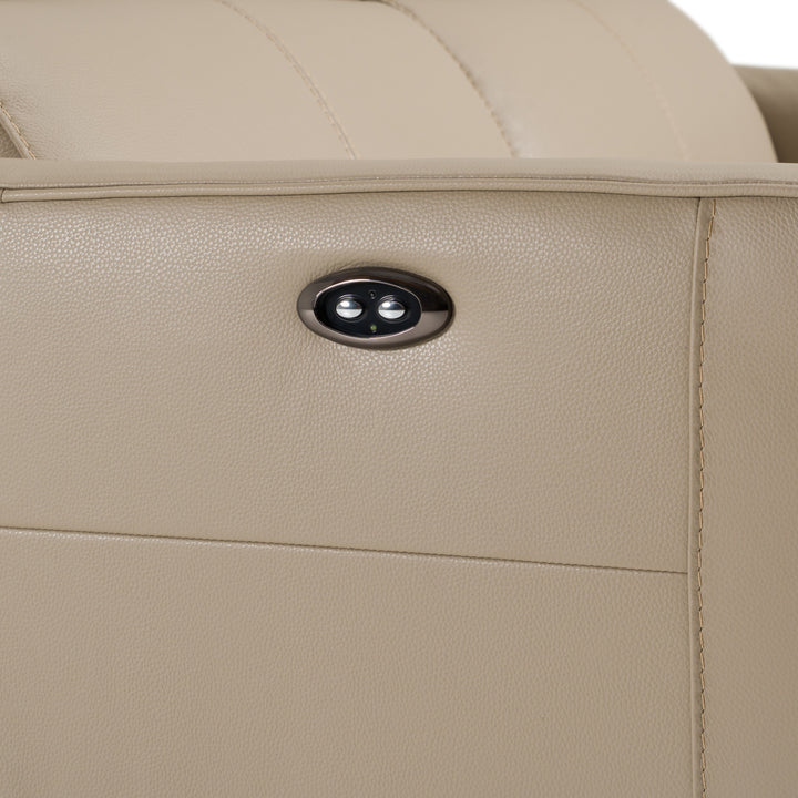 Eden - Modern Taupe Leather Sofa With 2 Recliners