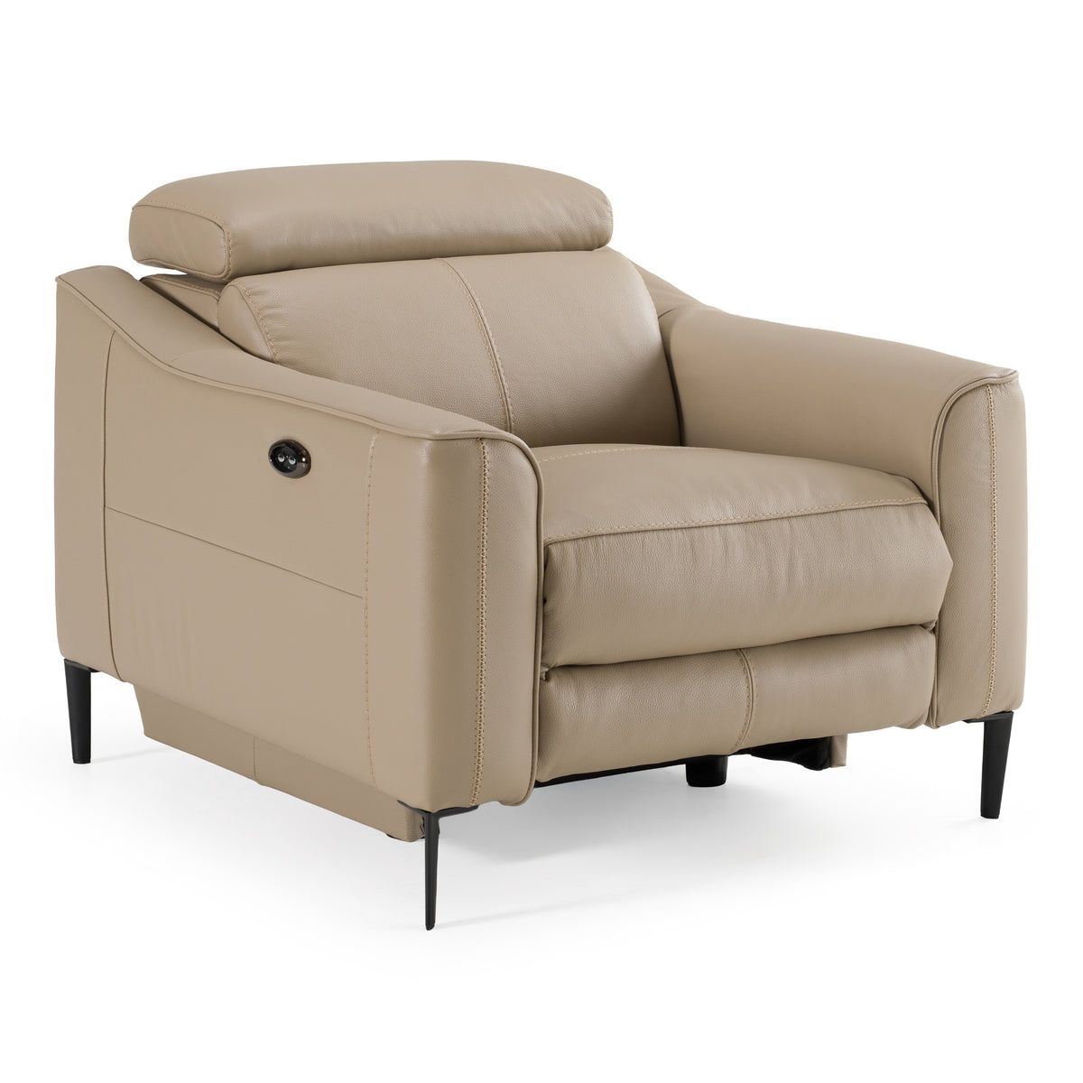 Eden - Modern Taupe Leather Recliner Chair