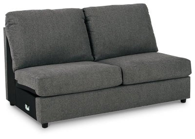 Edenfield Armless Loveseat - Dark Gray Stationary Loveseat modern furniture Contempo Furniture