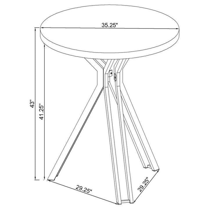 Edgerton - Round Pub Height Bistro Bar Table - Dark Oak Bar Table modern furniture Contempo Furniture