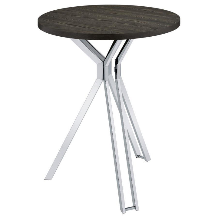 Edgerton - Round Pub Height Bistro Bar Table - Dark Oak Bar Table modern furniture Contempo Furniture