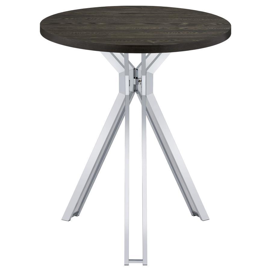 Edgerton - Round Pub Height Bistro Bar Table - Dark Oak Bar Table modern furniture Contempo Furniture