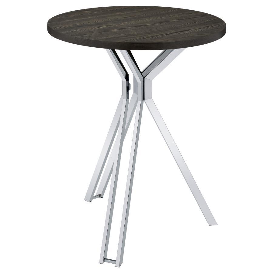 Edgerton - Round Pub Height Bistro Bar Table - Dark Oak Bar Table modern furniture Contempo Furniture