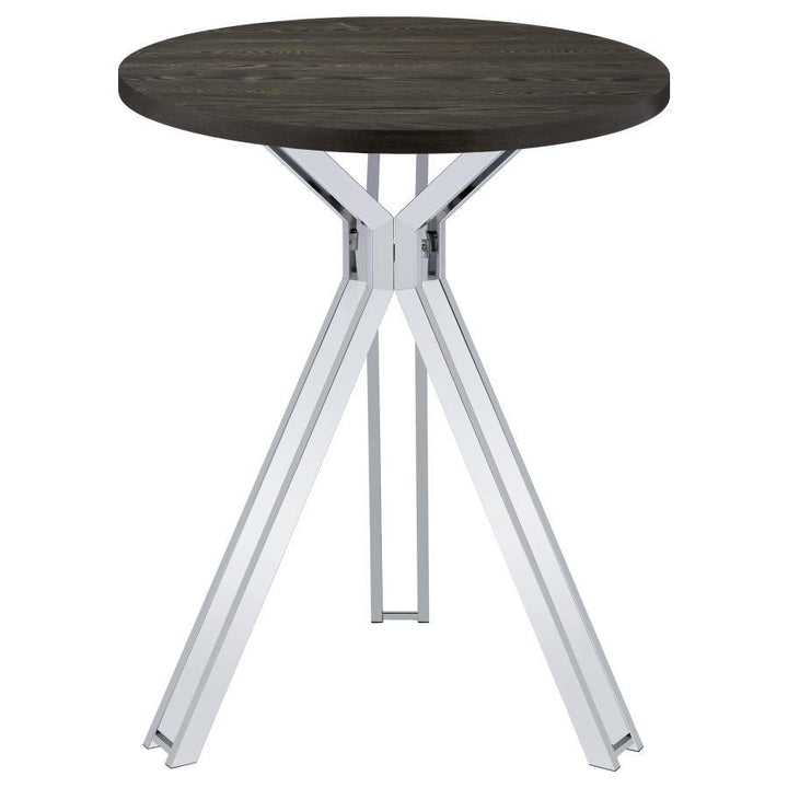 Edgerton - Round Pub Height Bistro Bar Table - Dark Oak Bar Table modern furniture Contempo Furniture